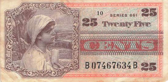 USA MPC Series 661 p.M66 25 Cents 1968 VF